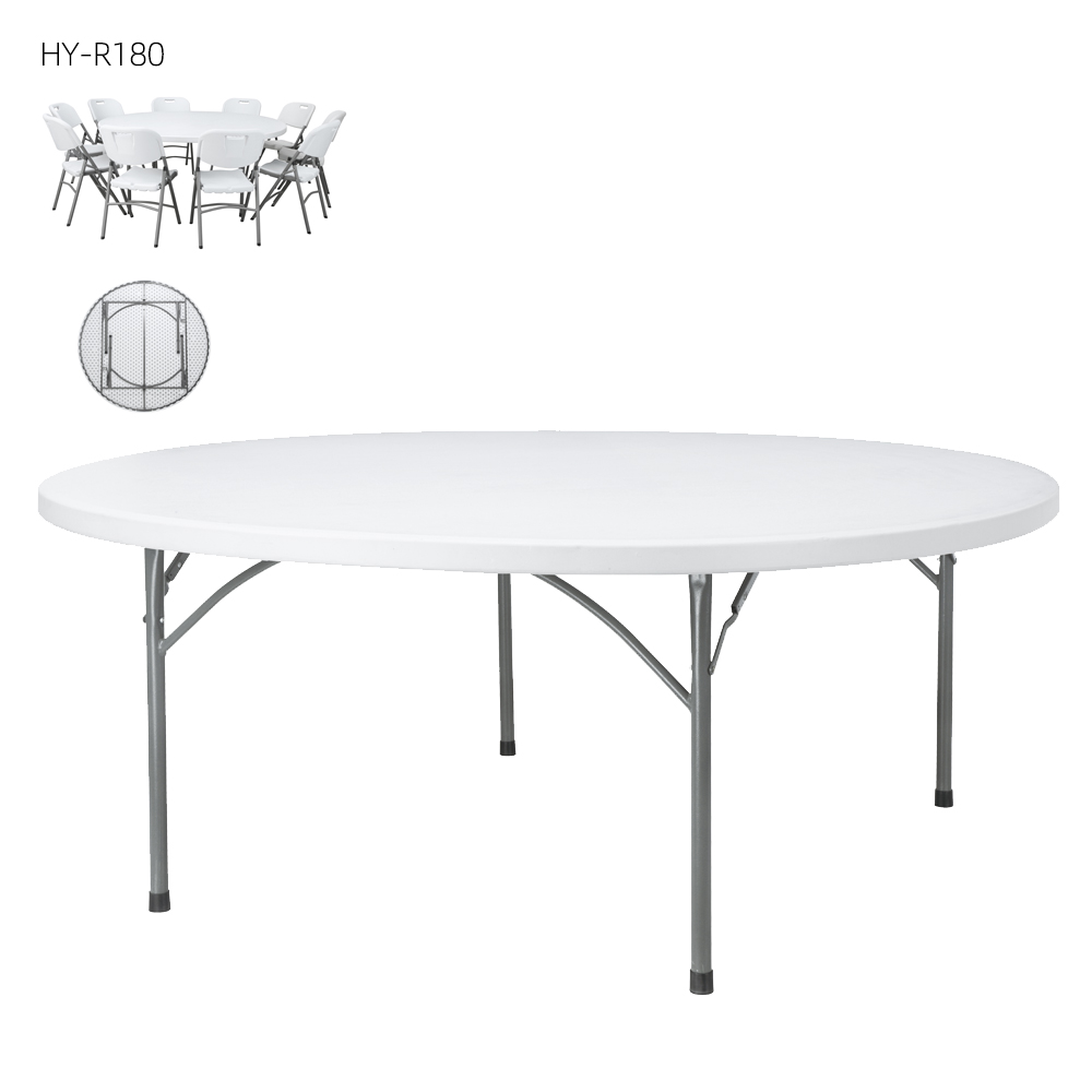 China Wholesale Small Round Folding Table Factories - wholesale Outdoor Furniture 6ft plastic dining round folding table – JIANYE
