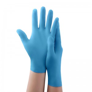 Търговия на едро със сини нитрилни ръкавици от OEM персонализирано лого, без пудра