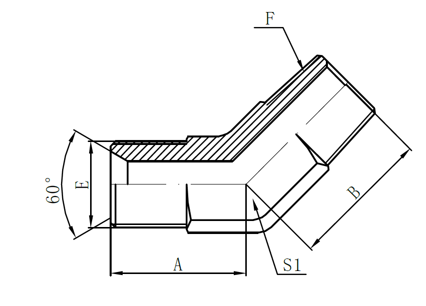 Manufacturer for Rubber Flexible Gas Hose - 1BT4-  BSP Male 60° Seat × BSPT Male (45°Elbow) – Sinopulse