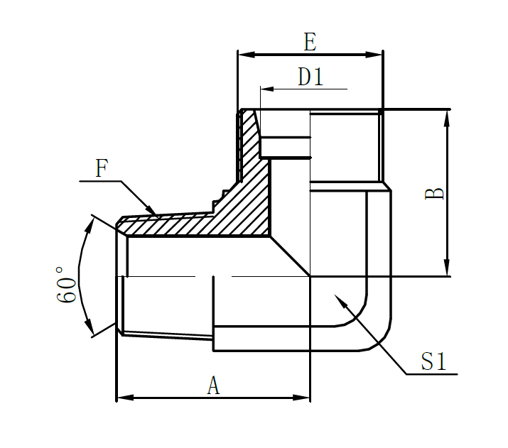 Hot sale Air Compressor Air Hose - 1CT9-Metric Male 24° H.T. × BSPT Male 60° (90°Elbow) – Sinopulse