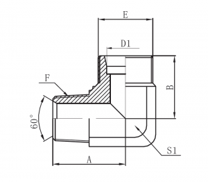Popular Design for Superior High Pressure Hydraulic Hose 4sh - 1DN9-Metric Male 24° H.T. × NPT Male 60° (90° Elbow) – Sinopulse