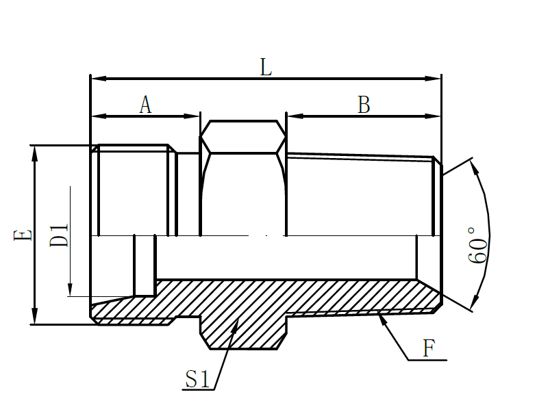 Renewable Design for Manuli Hydraulic Hose - 1DT-Metric Male 24° H.T. ×BSPT Male 60° – Sinopulse