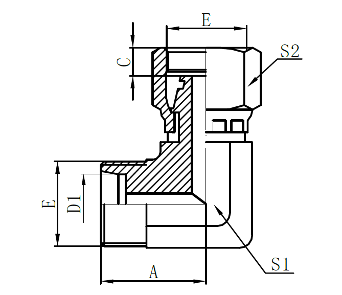 Factory Price Fuel Oil Rubber Hose -  2C9- 90°Metric Female 24° * Metric Male 24° L.T. (90°elbow) – Sinopulse