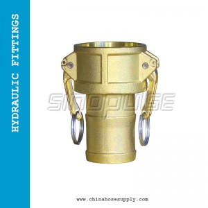 Brass Camlock Coupling Type C  female camlock on one end and a male hose tail