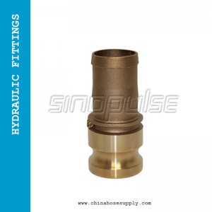 Brass Camlock Coupling Type E male camlock on one end and a male hose tail