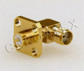 SMA-KWFD10 SMA angled female connector by Flange mounting Featured Image