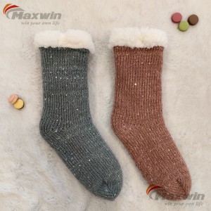 Fast delivery Support Socks For Women - Ladies winter warm machine socks for home with Brush Cozy Yarn  – Maxwin