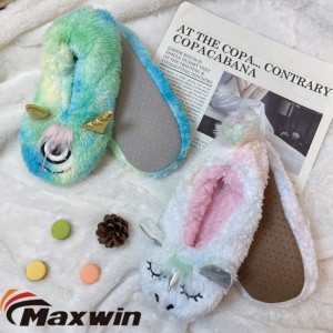 OEM Customized Cute Winter Socks - Kids Winter 3D Animal Tie-dyed Warm Comfortable Slippers with Unicorns  – Maxwin