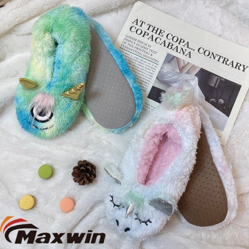 Wholesale Dealers of Cozy Winter Socks - Kids Winter 3D Animal Tie-dyed Warm Comfortable Slippers with Unicorns  – Maxwin