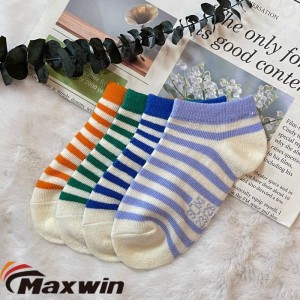 23-26 Yards Socks With Simple Pinstripe, Nice Stripe Plain Ankle Cotton Socks, Children’s Socks