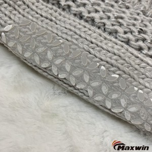 Ladies’ Winter Warm Comfortable Knitting Sequin Faux Fur Lining Indoor Bootie Slippers