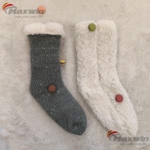 Ladies winter warm machine socks for home with Brush Cozy Yarn