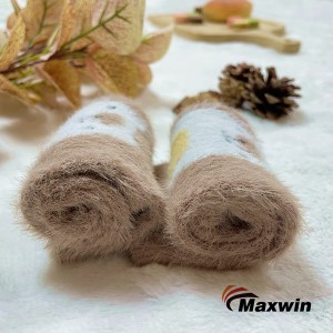 Fluffy Cozy Socks with Alpaca Design Kids Socks