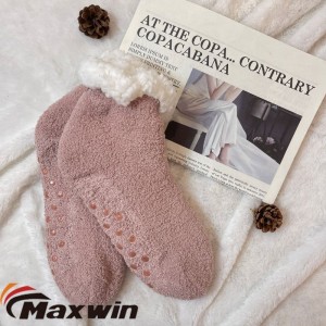 Women’s winter plain color soft and comfortable cozy cabin socks