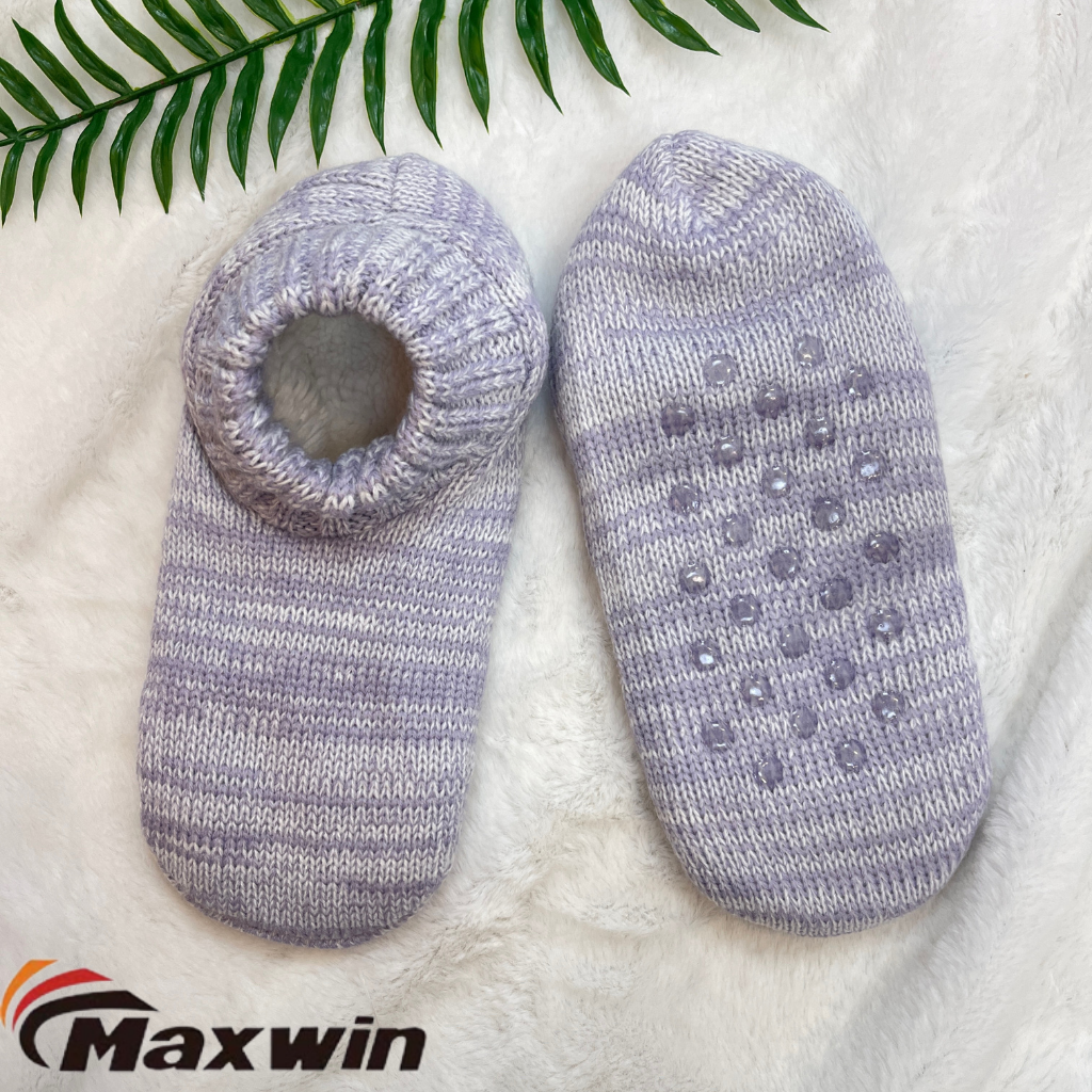 Hot Selling for Warm House Socks - Ladies pure pigmented winter socks Warm polyester winter slipper socks SpringAutumnWinter socks  – Maxwin