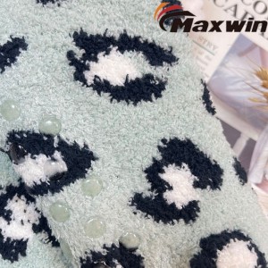 Women’s Winter Super Warm Cozy Slipper Socks with Leopard Pattern