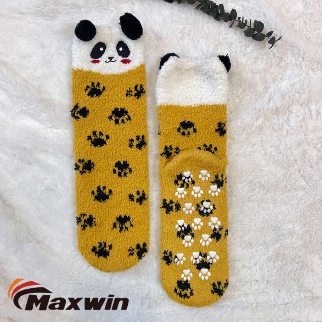 China OEM Women’s Athletic Socks - Women’s Spring/Autumn/Winter Super Warm Anti-slip Microfiber Socks with Cute Animals  – Maxwin