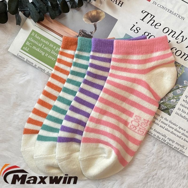 OEM/ODM Manufacturer Cozy Socks With Grippers - 31-34 yards socks with simple pinstripe, Nice Stripe Plain Ankle Cotton Socks, Cotton socks  – Maxwin
