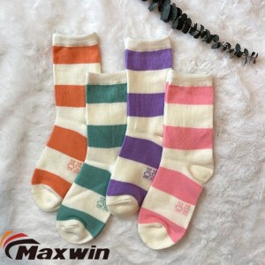 2022 Good Quality Christmas Fuzzy Socks - 31-34 yards socks with simple stripe, Nice Stripe Plain Middle Cotton Socks, Cotton socks  – Maxwin
