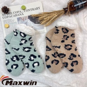 Renewable Design for Cozy Knee High Socks - Women’s Winter Super Warm Cozy Slipper Socks with Leopard Pattern  – Maxwin