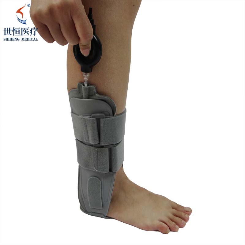 Ankle clip brace with inflatable airbag