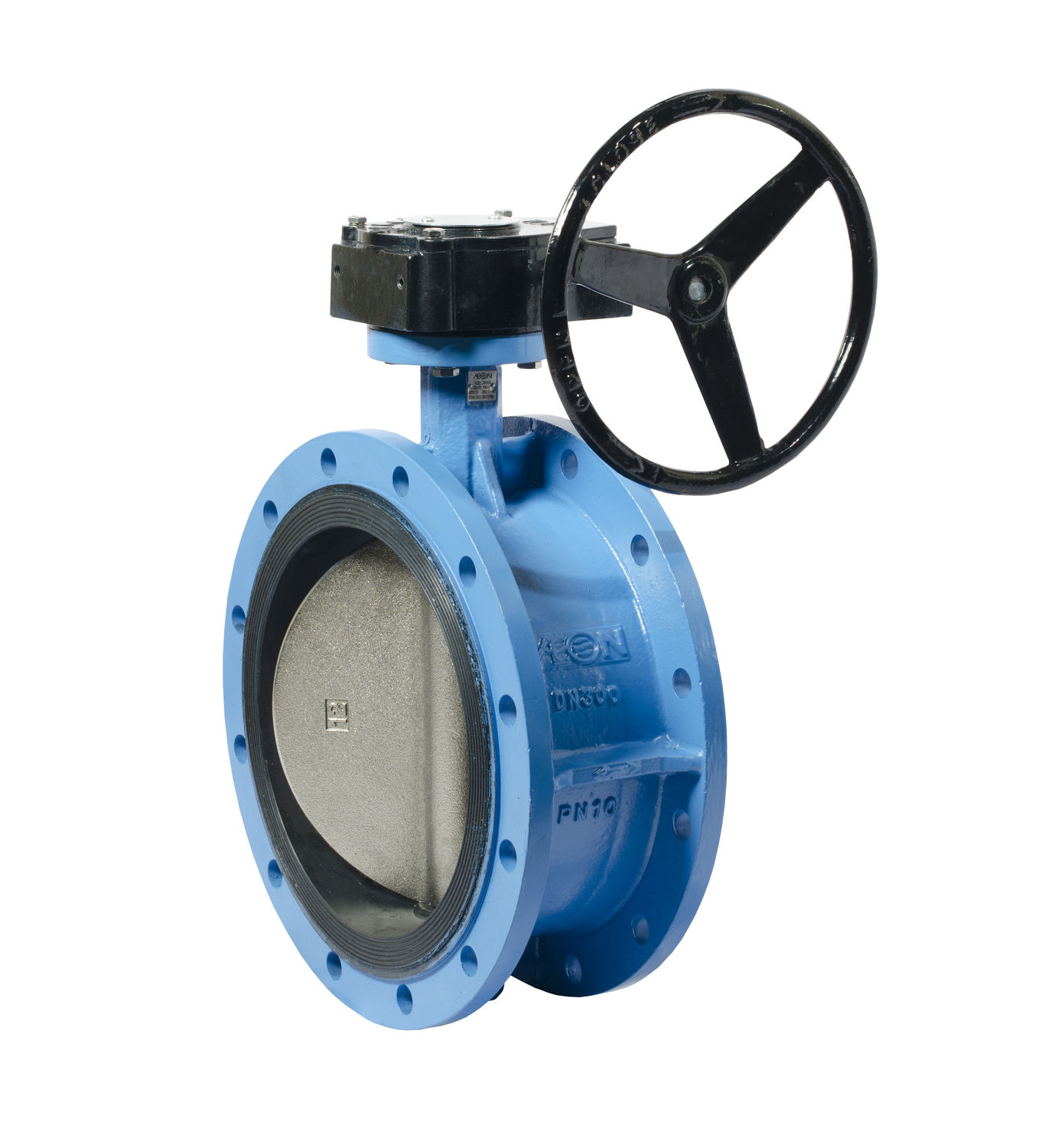 Concentric double flanged butterfly valve from DN80 to DN1600