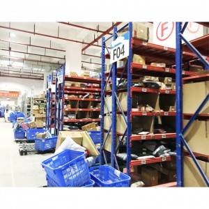 Warehouse forklift pallet selective racking system