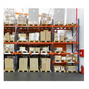 Industrial wide aisle warehouse storage pallet racking