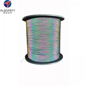 Rainbow reflective yarns for woven tape and garments