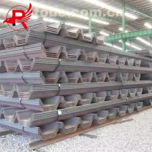 Kínai profil melegen alakított acéllemez cölöpök U 2. típusú 3. típusú acéllemez cölöpök
