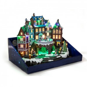 Ang Christmas Toy Plastic Village Collections Music Box