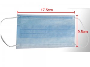 3ply nonwoven fabric disposable face mask with earloop for surgical or non-surgical