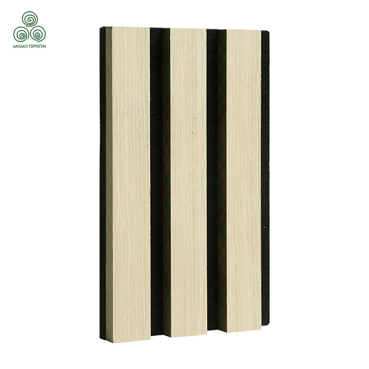 3D Slatted Wood Interior Panel ຝາຜະຫນັງ Acoustic