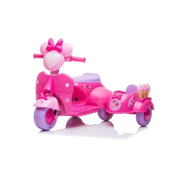 6V Children Electric Motorcycle With side car bucket for Girls