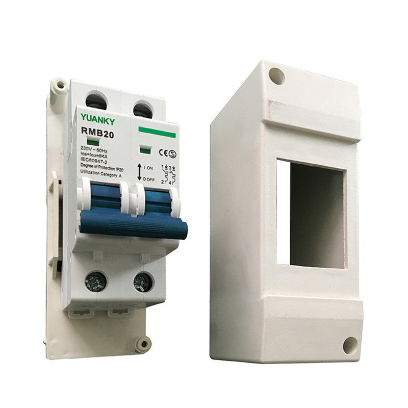 Wholesale 2 pole type B C D mcb Circuit breaker with protective cover mcb box