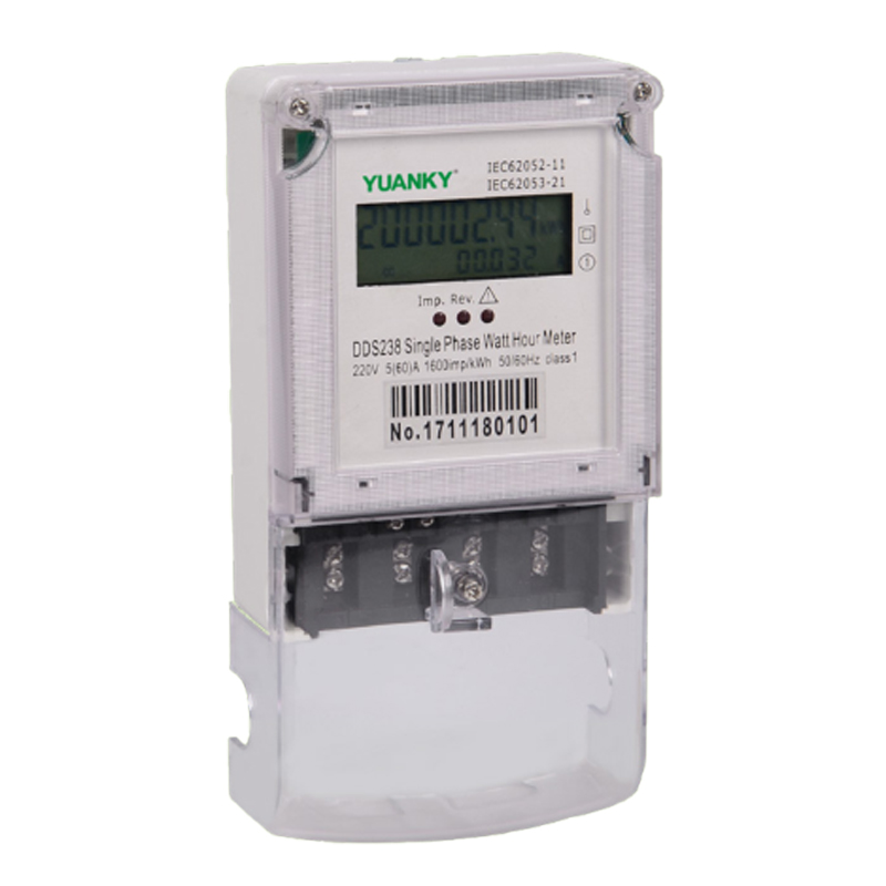 YUANKY energy meter LCD display 6+2 high stability IP54 5(60)A 10(100)A single phase anti-tamper kWh meter