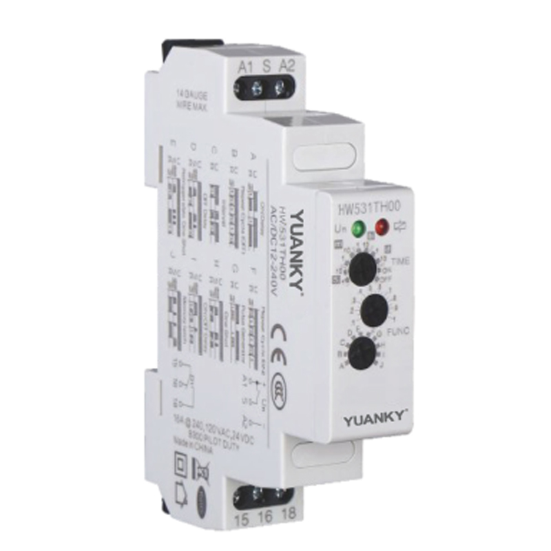 YUANKY multi function time relay repeat cycle starting ON Off SPDT DPDT 12-240VAC/DC 100mA time adjustable timer switch