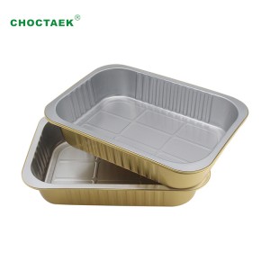 2200ml Rectangle Smooth Wall Aluminum Foil Container