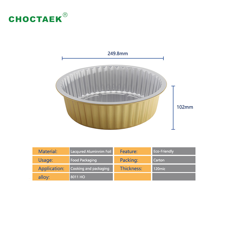 Wholesale China Aluminum Foil Container Tool Manufacturers Quotes Pricelist - large capacity smooth wall aluminum foil food container with Sealable lid   – Choctaek