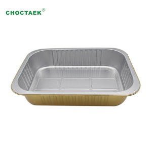 2200ml Rectangle Smooth Wall Aluminum Foil Container