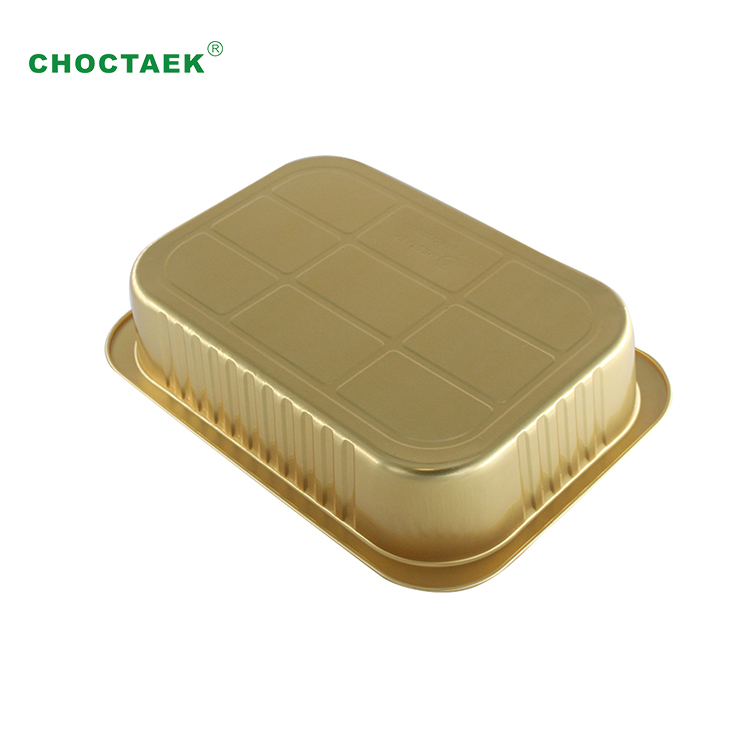 Wholesale China Rectangle Heat-Sealing Smooth Wall Reverse Curling Aluminium Foil Container Quotes Pricelist - 2200ml Rectangle Smooth Wall Aluminum Foil Container  – Choctaek