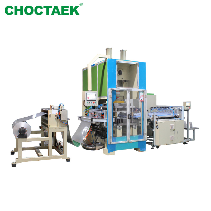 Wholesale China Aluminium Food Container Making Machine Manufacturers Suppliers - Complete fully automatic aluminium foil container press line  – Choctaek