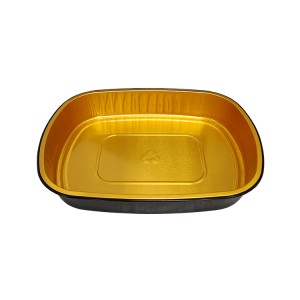 Recycled black gold smooth wall takeaway baking foil container