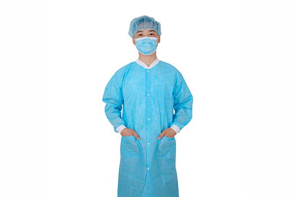 Disposable Lab Coat Knitted Collar
