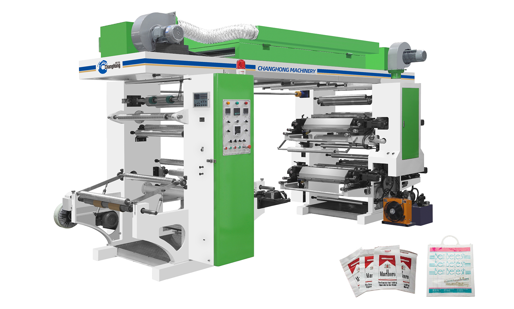 Fabrica de fabricație din China, tip stivă de 4 culori, mașină de imprimat flexografică/flexografică pentru imprimarea plasticului