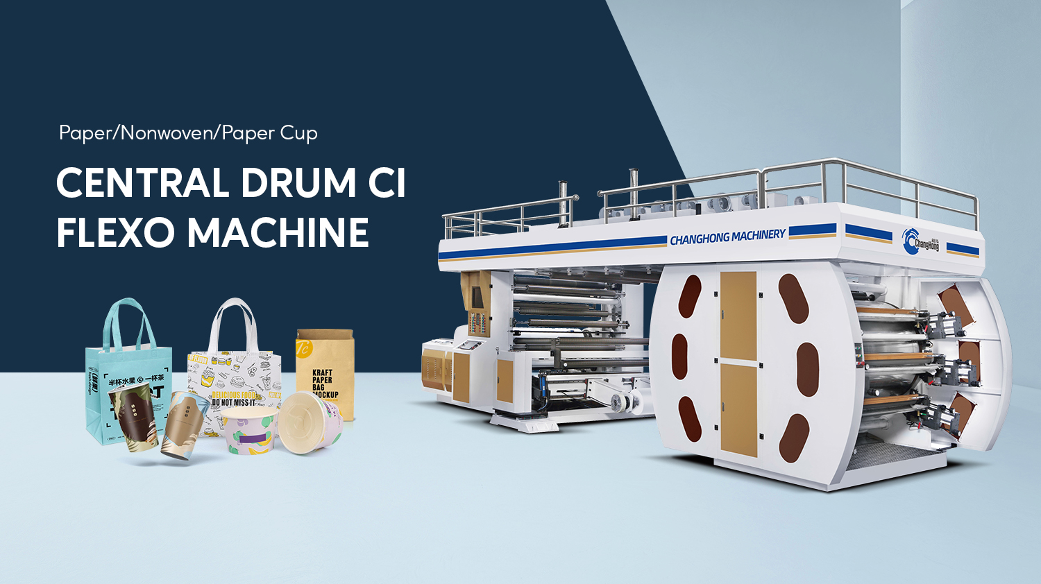 Paper cup CI flexographic printing machine