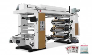 OEM Kina High Speed ​​6 Färger Stack Typ Flexo Printing Machine