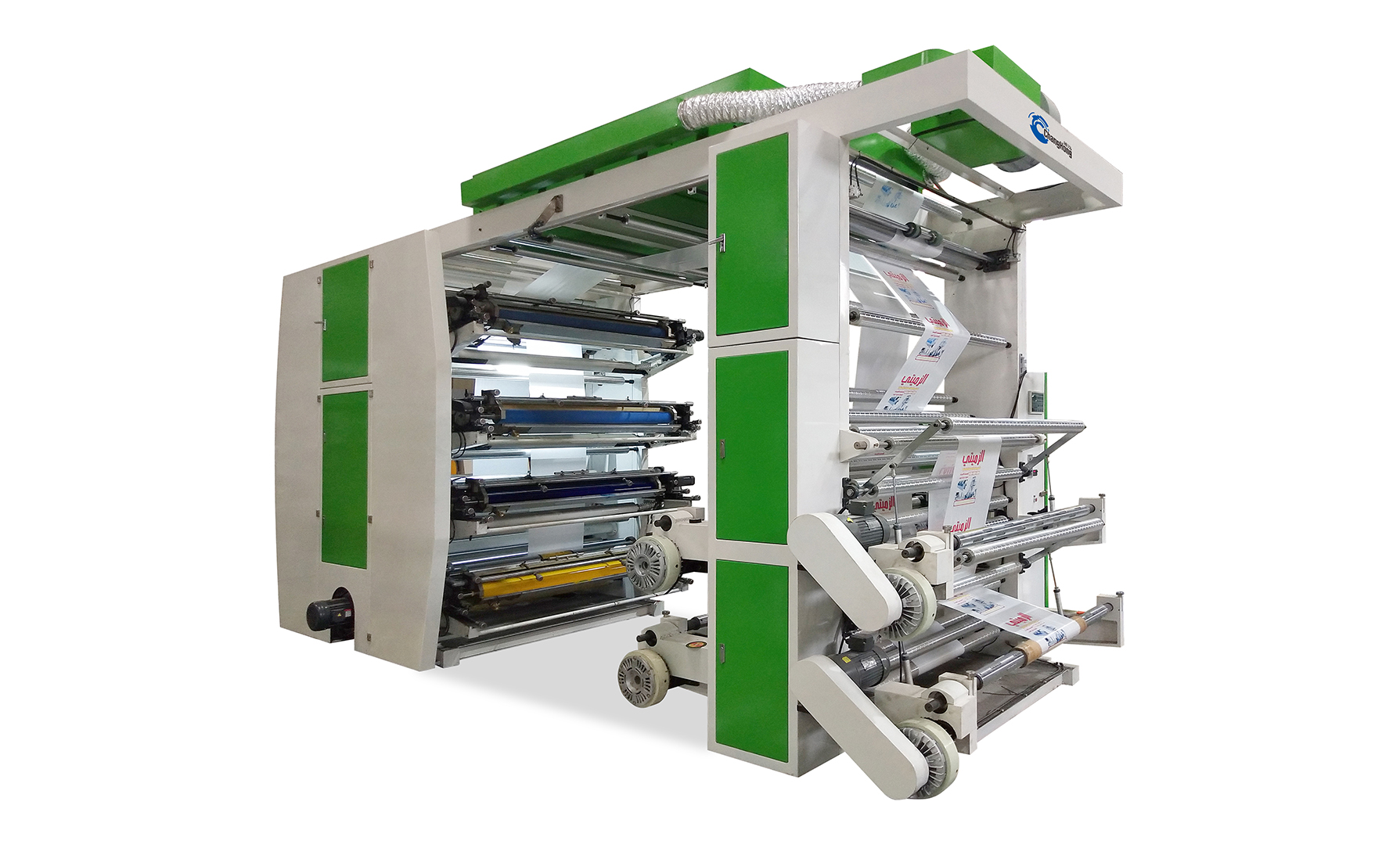 Fabriekspromosie hoë spoed 8 kleur stapel tipe plastiek Flexo drukmasjien vir film troeteldier, BOPP, PE, CPP, papier druk