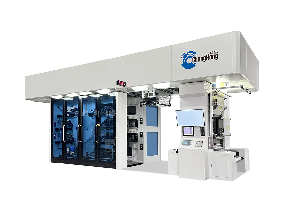 Medium width Gearless CI flexographic printing machine 500m/min