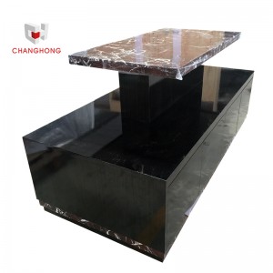 Clothing store decoration counter marble countertop clothing display cabinet retail store display cabinet with cabinet
